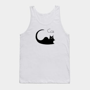 Black cat forms the word cat Tank Top